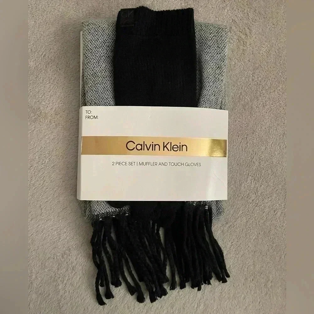 Calvin Klein Gloves & Muffler Scarf Set